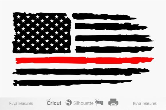 American Distressed Flag Firefighter Graphics