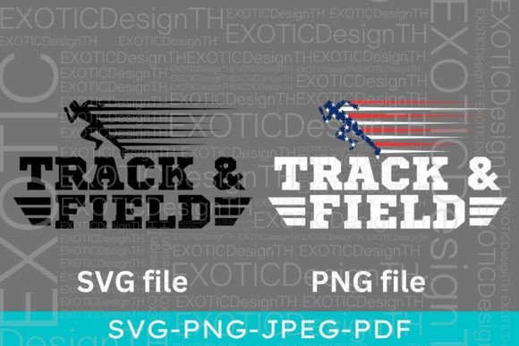 American Flag Track and Field USA Sports Graphics