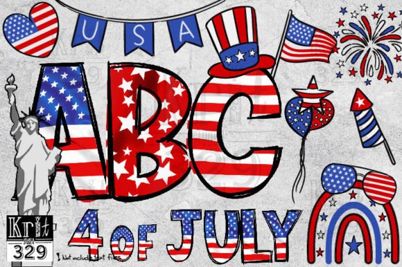 American Patriotic Flag Clip Art Bundle: Graphics for Crafts