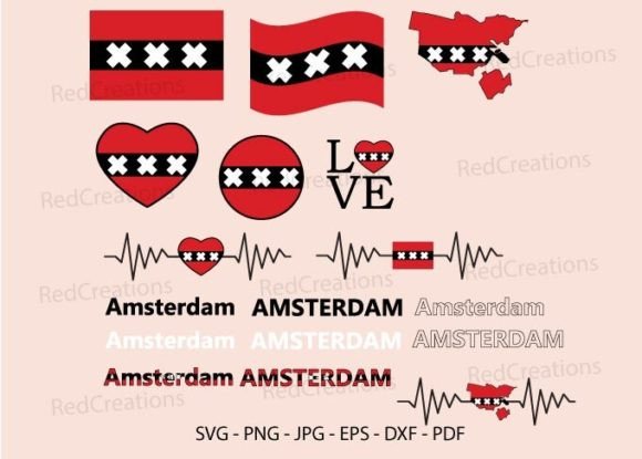 Amsterdam Flag Svg Bundle Graphics for Crafts
