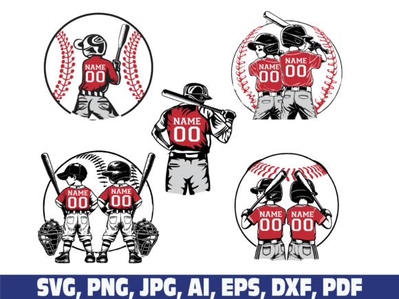 Baseball Players, Team, Red, Flag, Kids Graphics