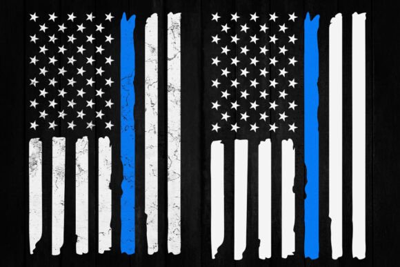 Blue Line American Flag Graphics for Crafts