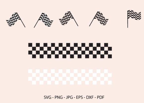 Car Flag Clipart: Racing Stripes Graphics for Crafts