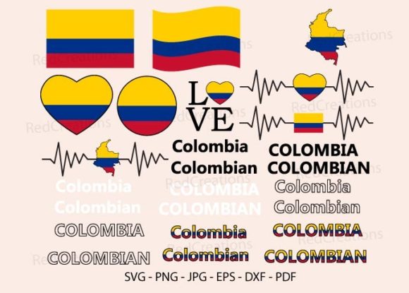 Colombia Flag Bundle SVG: Colombian Map & Flag