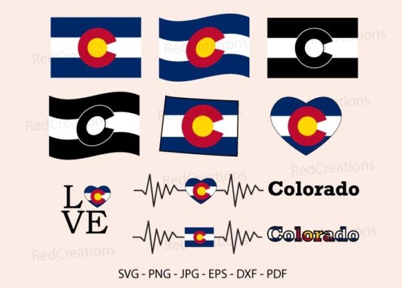 Colorado Flag Bundle SVG: Graphics for Crafts