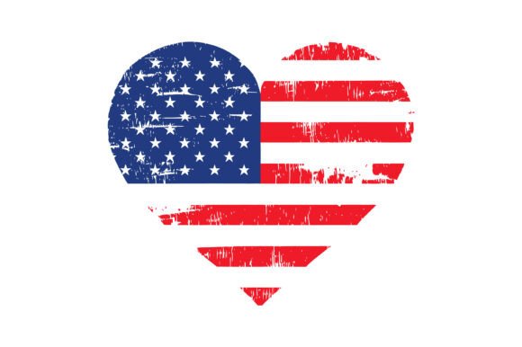 Distressed American Flag Heart