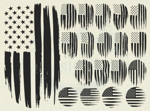 Distressed American Flag SVG Bundle: Graphics for Crafts & Branding