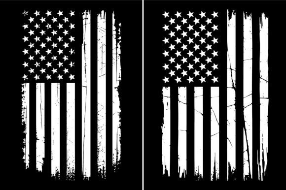 Distressed Black White Flag Design Graphics for Local Crafts