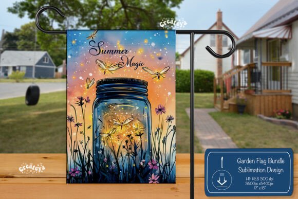 Dragonfly Summer Garden Flag Graphics for Crafts