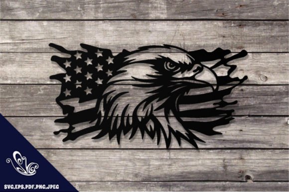 Eagle Head US Flag SVG DXF Design