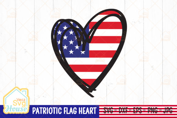 Flag Heart Graphic for Crafts and Web Design