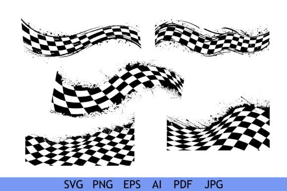Grunge Racing Checkered Flag Set