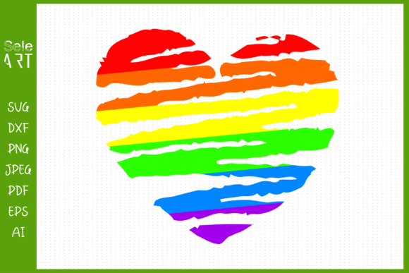LGBT Pride Rainbow Flag Heart Love