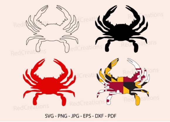 Maryland Flag Crab SVG: Graphics for Crafts