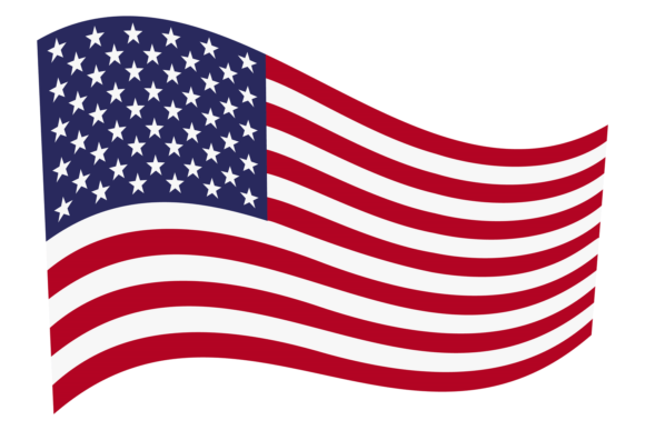 Patriotic Symbol. Waving Us Flag. Stripe