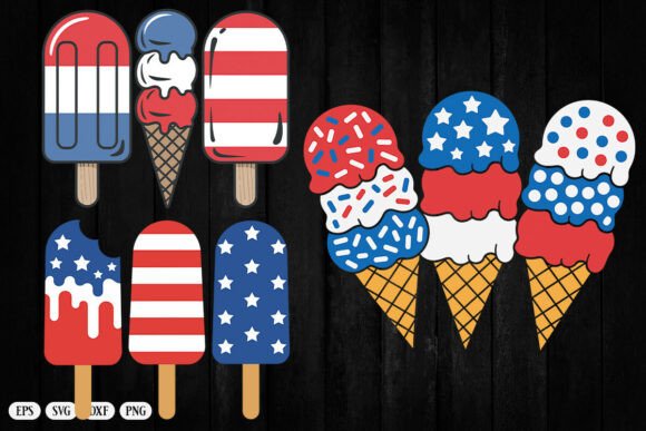 Popsicle American Flag Patriotic SVG: Graphics for Crafts & Local Branding