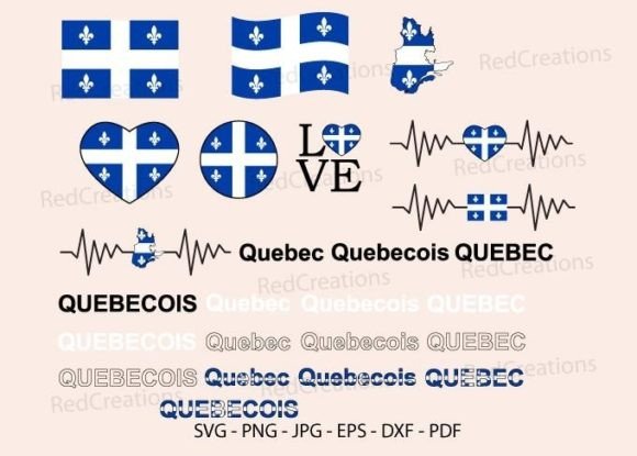 Quebec Flag Bundle Graphics for Crafts and Branding