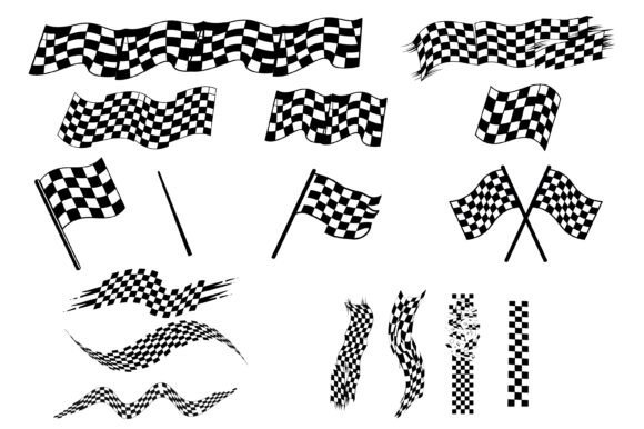 Racing Flag Vector Bundle Set: Graphics for Crafts & Campaigns