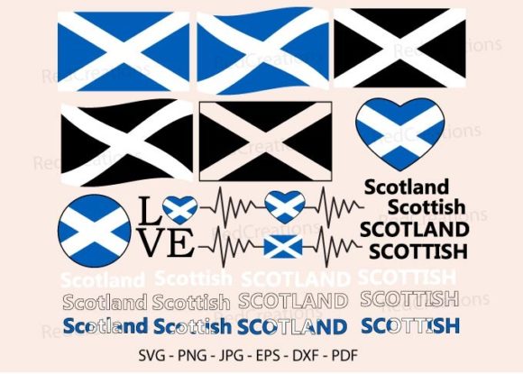 Scotland Flag Bundle Graphics for Crafts