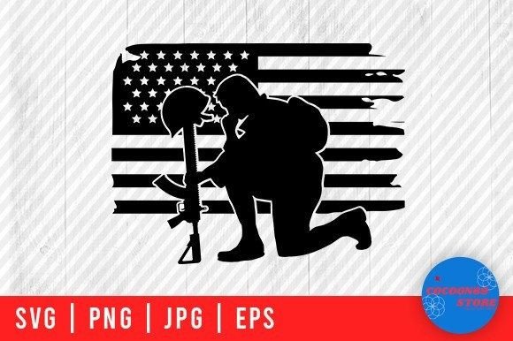 Soldier USA Flag for Memorial Day Graphic