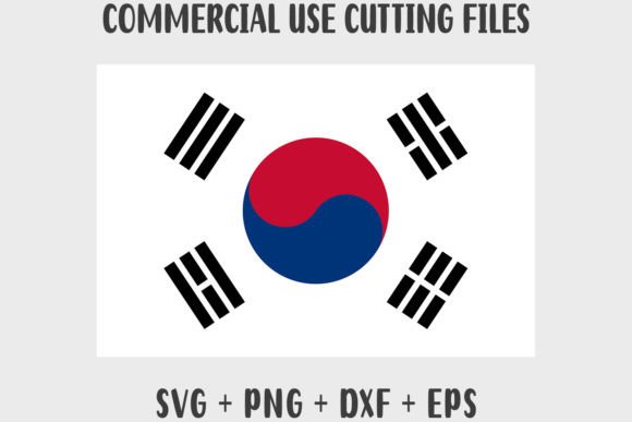 South Korea Flag SVG Graphics for Crafts