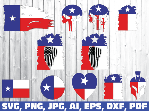 Texas American Flag Graphics for Crafts