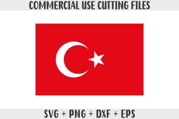 Turkey Flag SVG Graphics for Crafts