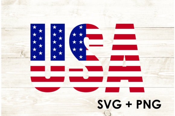 USA TEXT America American Flag Graphics for Crafts