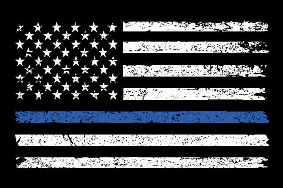 Worn Thin Blue Line Flag Graphics for Crafts